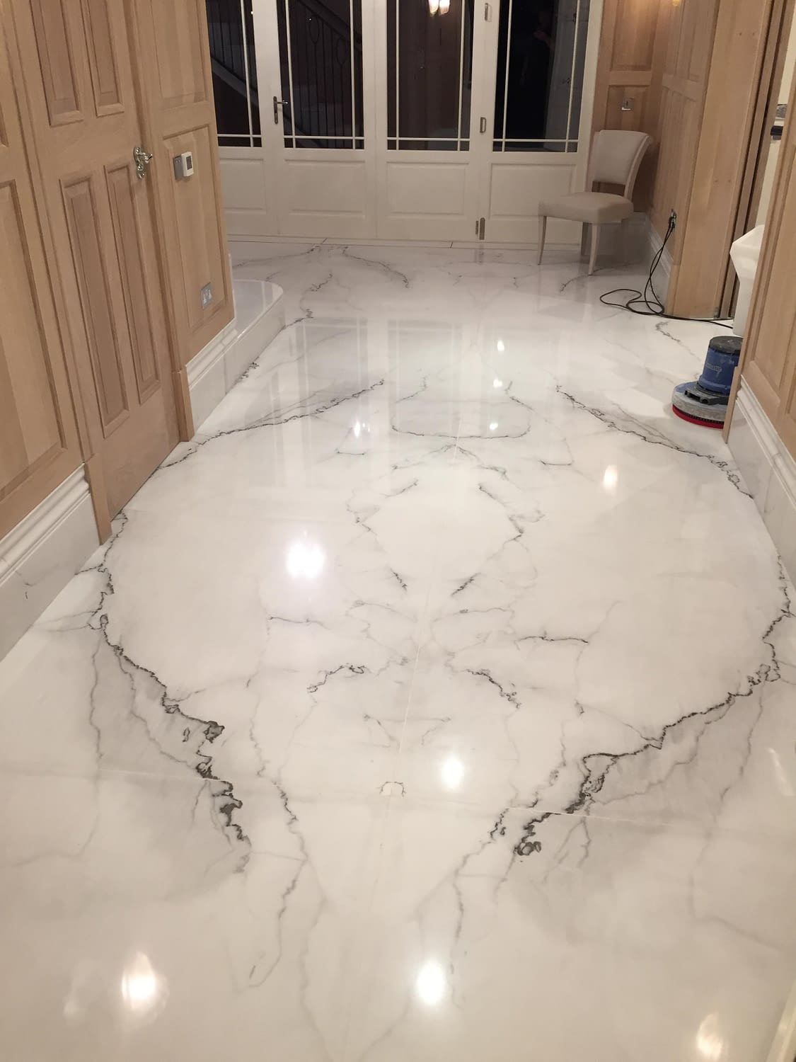 White Marble Floor in Marlow Hard Floor Cleaning and Restoration